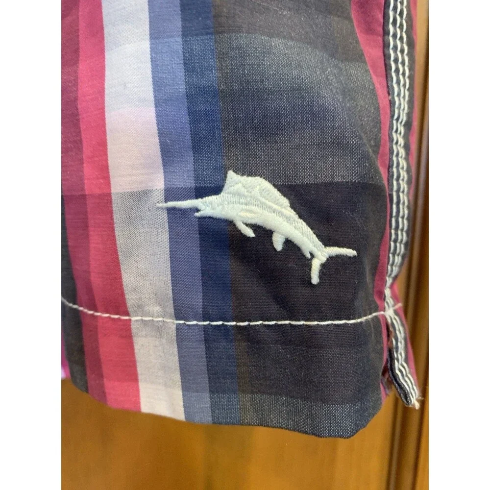 Tommy Bahama Men’s Sz XL Swim Trunks Swimsuit Check Lined Preppy Beach Vacation